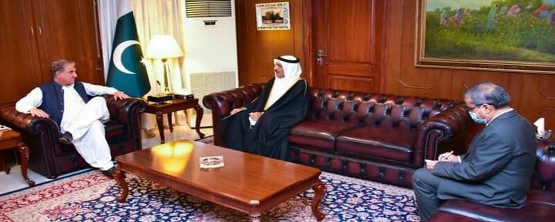پاکستان میں تعینات بحرین کے سفیر جناب محمد ابراہیم محمد کی وزارتِ خارجہ میں وزیر خارجہ مخدوم شاہ محمود قریشی سے ملاقات۔