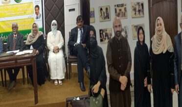 in collaboration with Pakistan Qaumi Zaban Tehreek and Zafar Ali Khan Trust, a think tank was held at Maulana Zafar Ali Khan Trust on the topic of national services of Pakistani artist