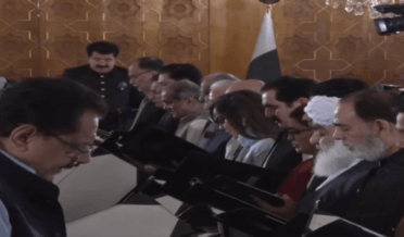 The Federal Cabinet took oath in a ceremony held at the Presidency