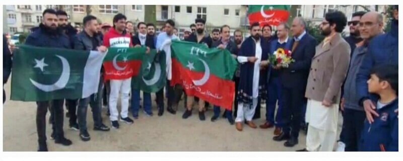 PTI workers took to the streets in various German