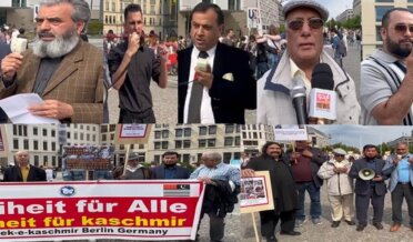 German capital Berlin, a protest was organized by Friend of Kashmir Berlin against the sentence of Hurriyat leader Yasin Malik.