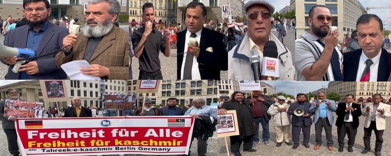 German capital Berlin, a protest was organized by Friend of Kashmir Berlin against the sentence of Hurriyat leader Yasin Malik.