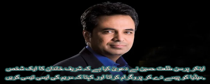 person from the Sharif family used to make the media happy by giving money and asking Maryam to do such a thing," anchor person Talat Hussain claimed