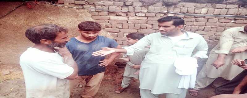 Chairman UC Sokri 2 Isfandiar Khan inspected the areas affected by the recent rains and the collapsed houses