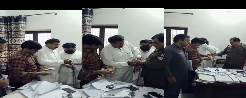 Nika thanidar of Tehsil Ferozwala police station factory area arrested red-handed on the charge of taking bribe