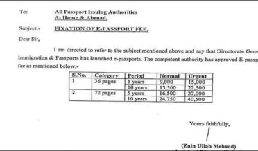 federal government has increased the passport fee