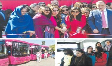 Sindh Mass Transit Authority inaugurated the pink bus service