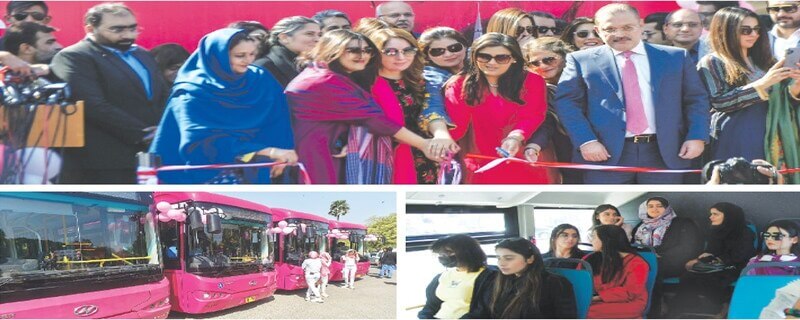 Sindh Mass Transit Authority inaugurated the pink bus service