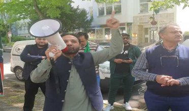 PTI Berlin workers protested against the arrest