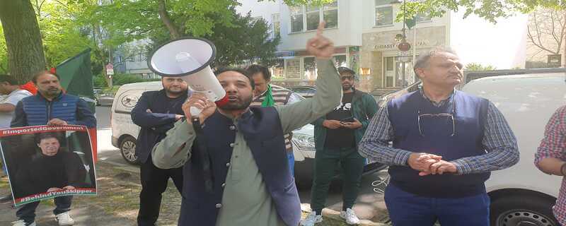 PTI Berlin workers protested against the arrest