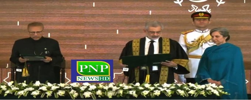 new Chief Justice Qazi Faiz Isa took the oath of office, the President took the oath